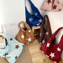Korean-style Star-embroidered Single-shoulder Bag Large-capacity Plush Tote Bag