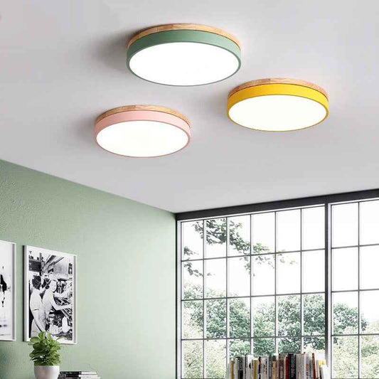 Macaron Round Bedroom Simple Study Living Room Ceiling Lamp
