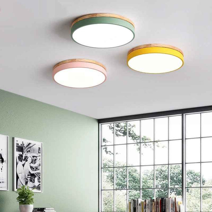 Plafonnier macaron rond pour chambre, bureau ou salon