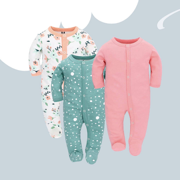 Baby Jumpsuit Long Sleeve Romper Set Three Piece