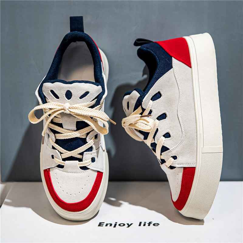 Men's Thick Bottom Skateboard Shoes Low Top