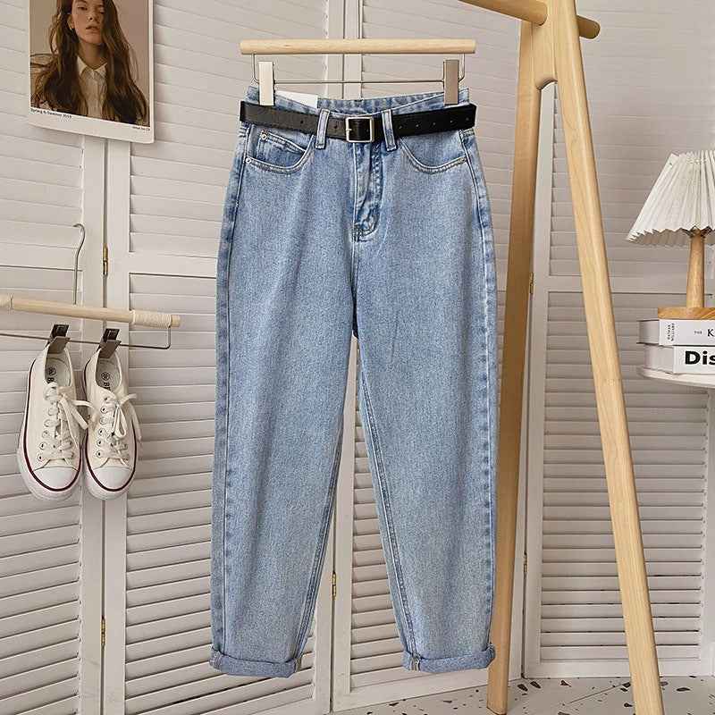 Straight-leg Cropped Slimming Carrot-shaped Dad Jeans For Petite Frames
