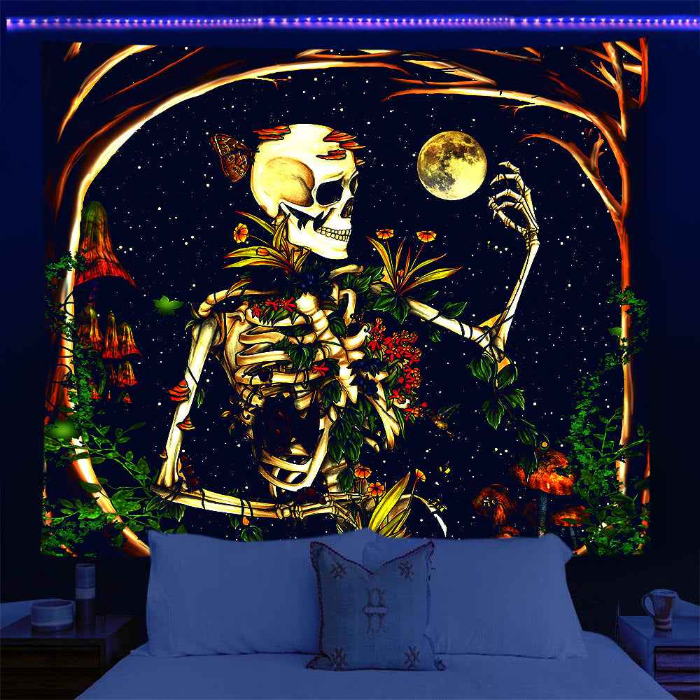 UV Lamp Printed Fluorescent Tapestry For European And American Parties