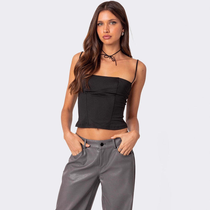 Womens Sleeveless Slim Fit Outerwear Top Short Length