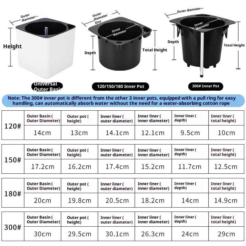 Plastic Flowerpot Automatic Water Feeding Scindapsus Aureus Bonsai