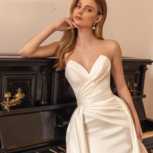 Satin Sheath Sexy Backless High Waist Slimming Trailing Two-way Detachable by Mirlaine Univers