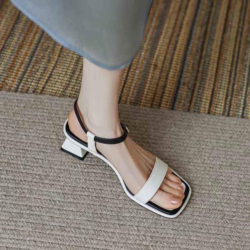 Chunky Heel Ankle-strap Toe Sandals For Women
