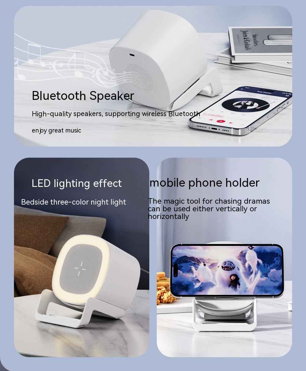 Four-in-one Mobile Phone Holder Wireless Charger Bluetooth Audio