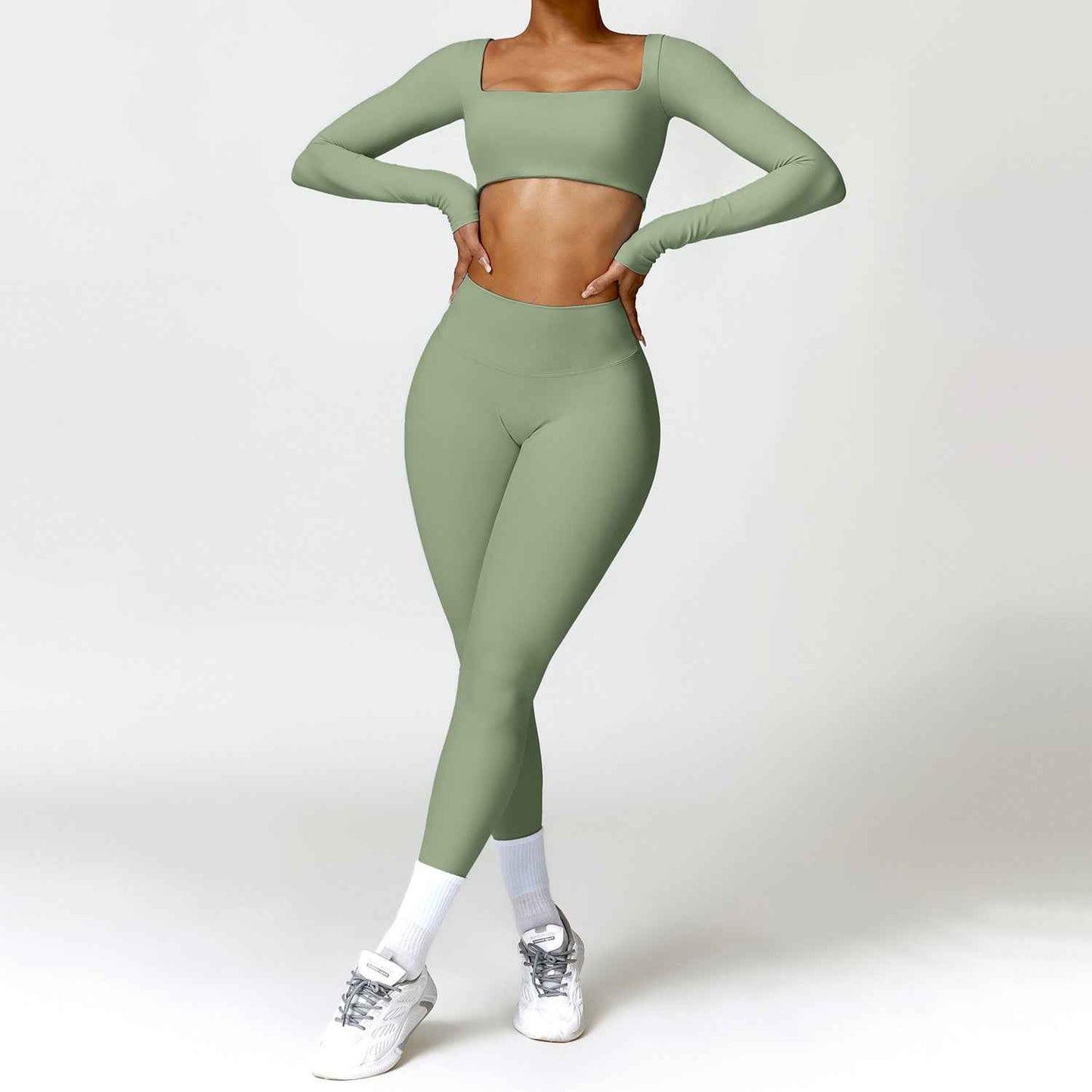 Winter Nude Feel Tight Yoga Suit High-waist Quick-drying Running Sports Workout Clothes
