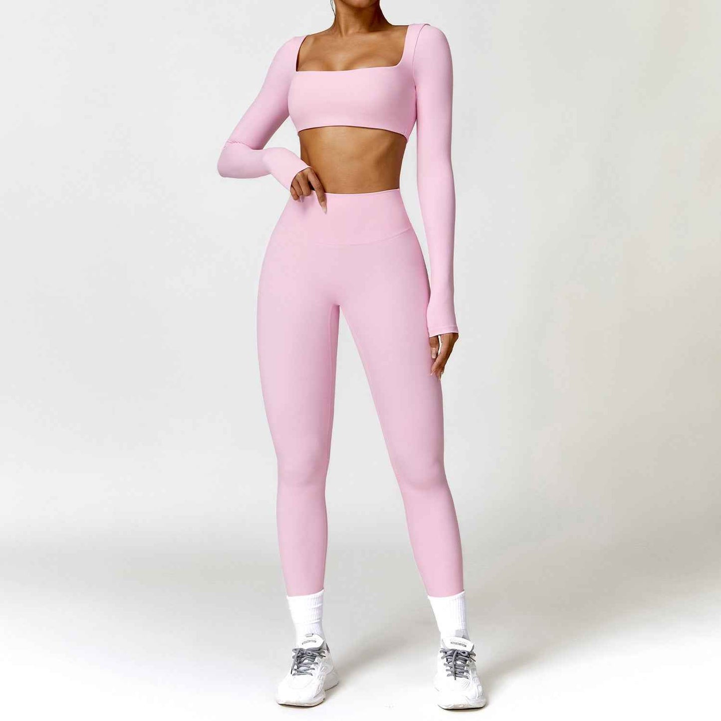 Winter Nude Feel Tight Yoga Suit High-waist Quick-drying Running Sports Workout Clothes