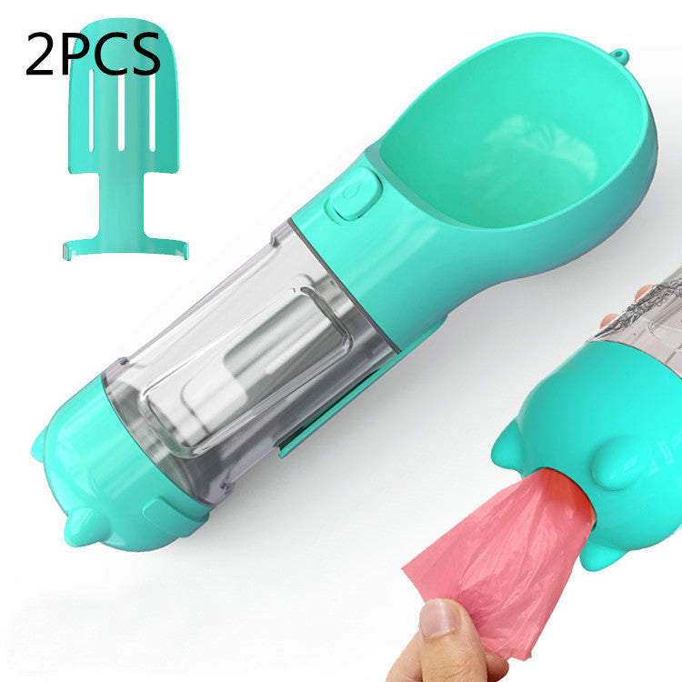 Pet Water Bottle Feeder Bowl Garbage Bag Storage Portable Pet Outdoor Travel 3 In 1 Dog Water Bottle by Mirlaine Univers