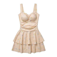 One-Piece Dress-Style Holiday Swimsuit With Butterfly Print