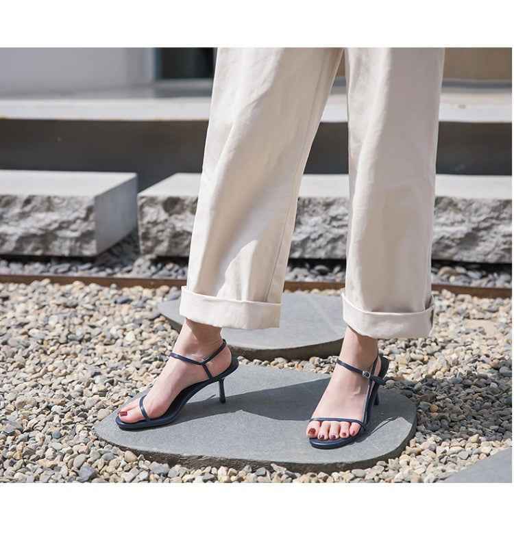 New round peep-toe sandals for women