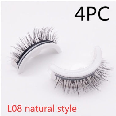 Reusable 3D Mink Lashes Natural False Eyelashes Self Adhesive Fake Glue Free Makeup Eyelash Extension Silk by Mirlaine Univers