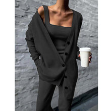 Knitted Three-Piece Women's New Coat Vest Pants Suit by Mirlaine Univers