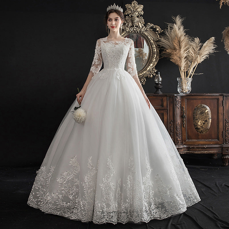 One-shoulder Dream Slim Sleeve Lace Bride by Mirlaine Univers
