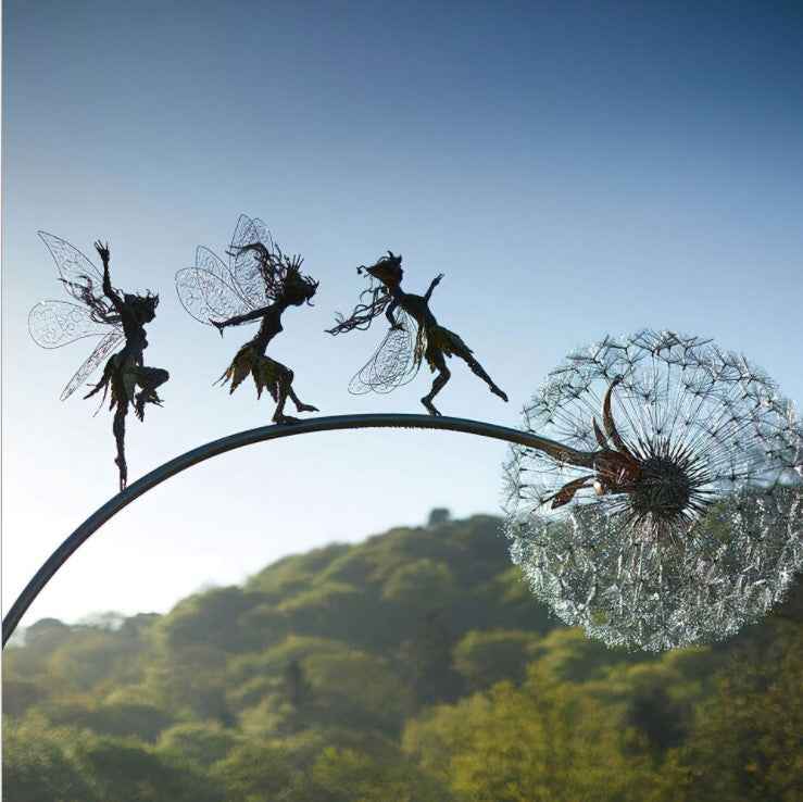 Flower Fairy Elves Dance With Dandelions