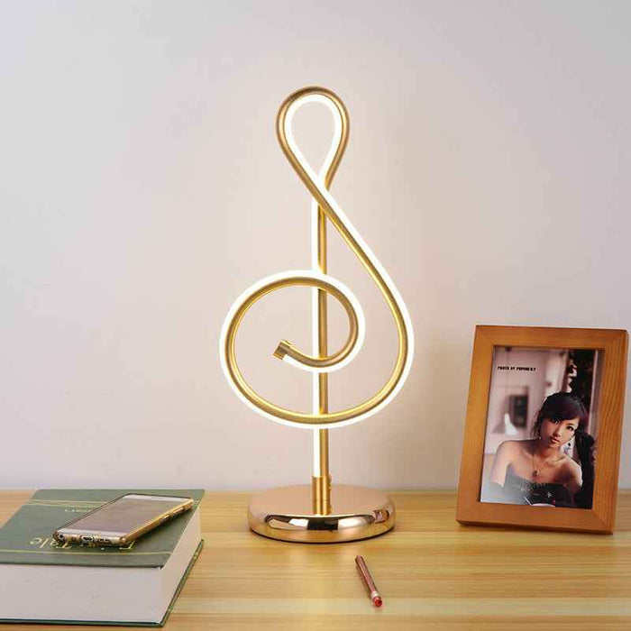 Lampe de chevet LED moderne et minimaliste en forme de note de musique, éclairage chaleureux et romantique, luminaire créatif pour chambre à coucher, protection des yeux