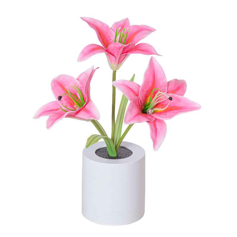Rechargeable Led Lily Flower Pot Lamp