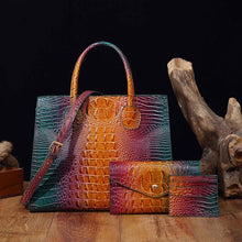 Womens Crossbody Tote Bag  With Vibrant Crocodile-Grain Design In The Brummie Style