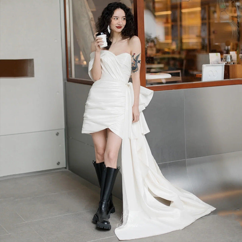 Light Wedding Gown Short Women by Mirlaine Univers