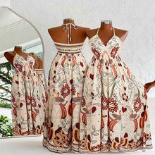 European And American Women's New Commuter Halterneck Back-Cutout Fitted Print Plus-Size Dress