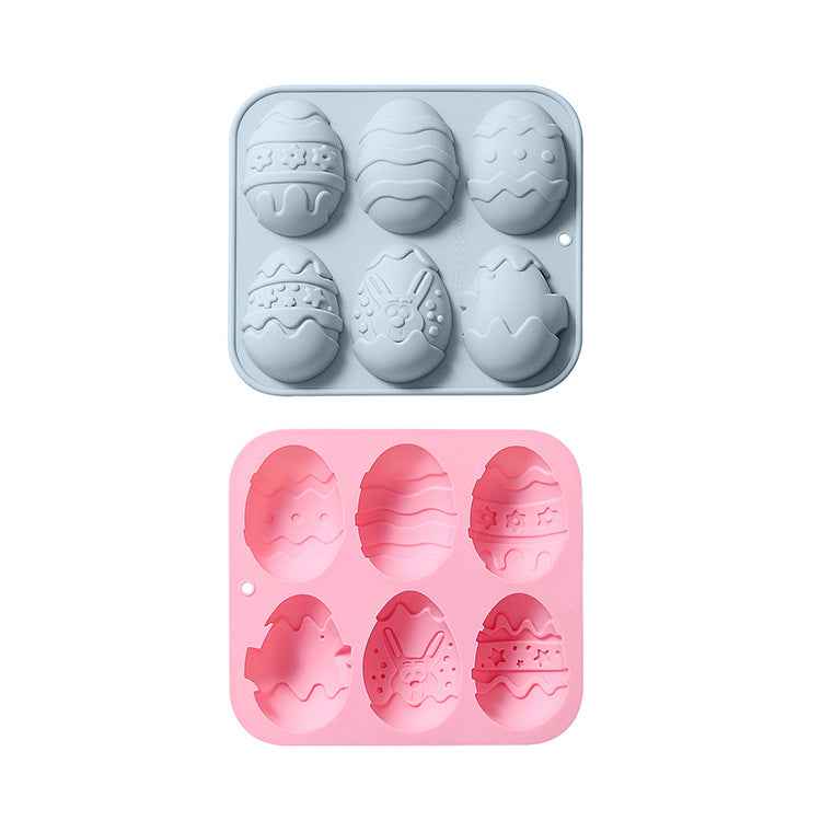 6-piece Silicone Mold For Different Easter Eggs Chocolate Mold