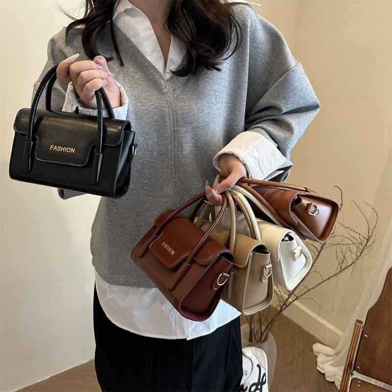 Womens Minimalist Solid-color Trendy Niche Crossbody Bag