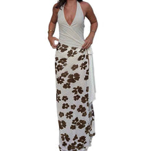Fully Managed V-Neck Printed Patchwork Chic Long Dress