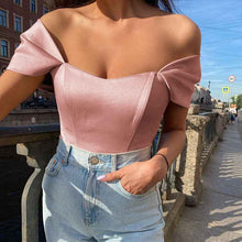 Fishtail-waistline Womens Satin Off-shoulder Top