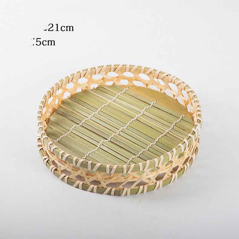 Hand-woven Mini Fruit Basket Grid Small Bamboo Basket Fruit Basket Small Basket