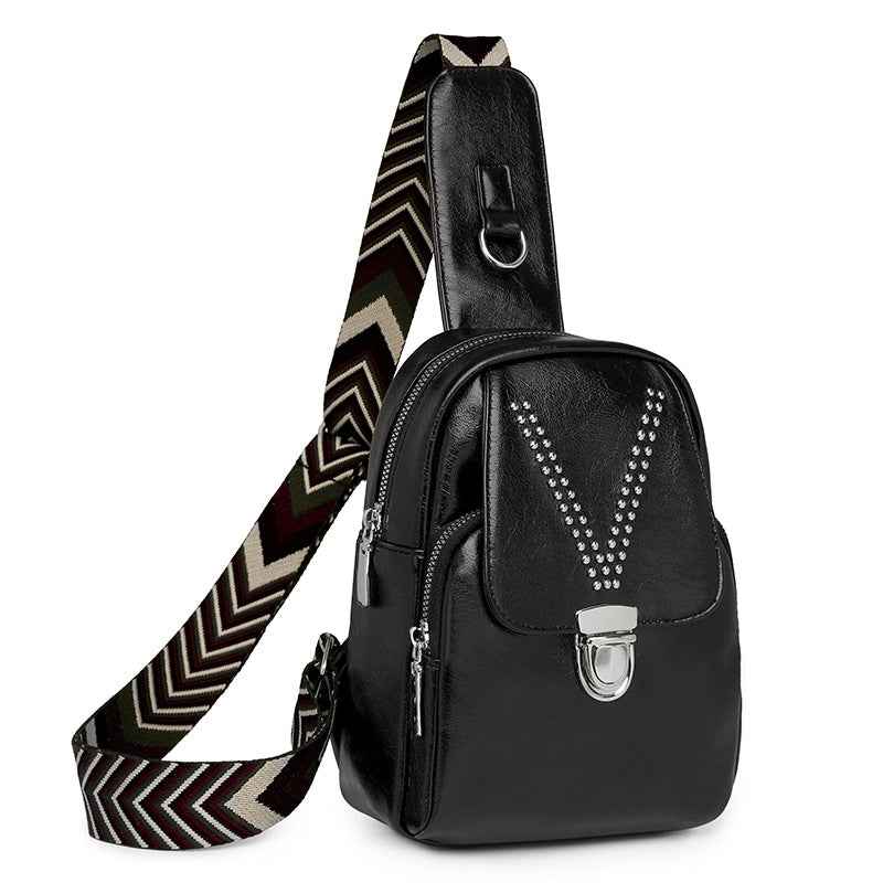 Womens Soft Leather Casual All-Match ShoulderCrossbody Bag