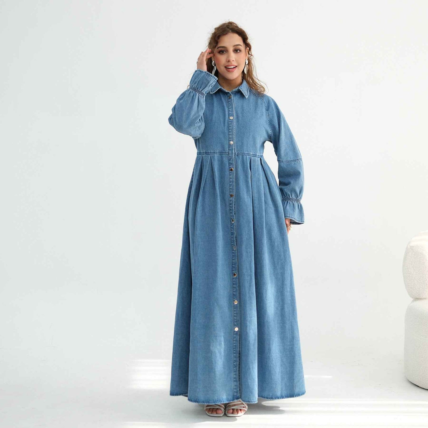 Denim Dress Middle Eastern Dubai European And American-style Robe