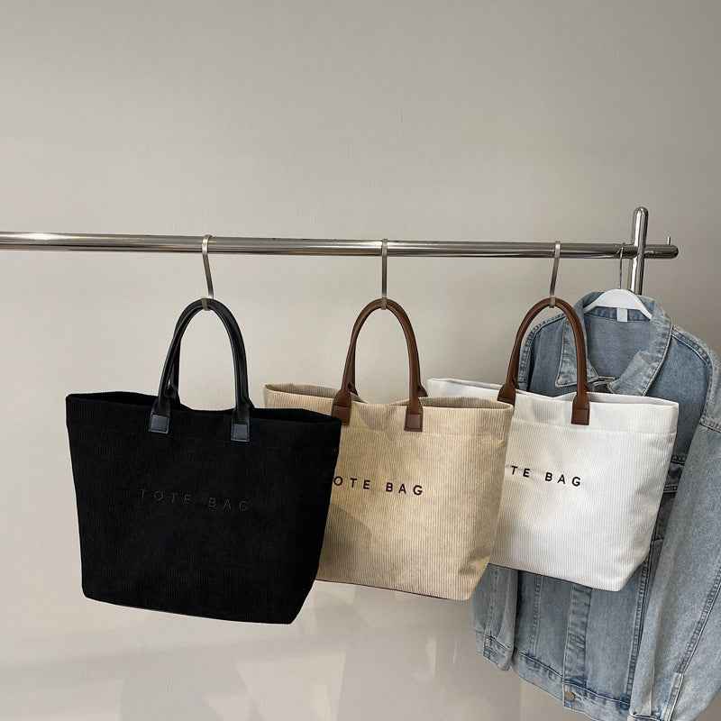 Retro Lettered Casual All-match Tote Bag