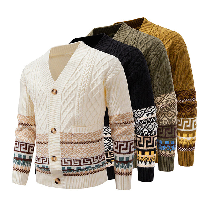 New Mens Knit Sweater Casual Jacket
