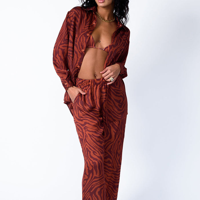 Ensemble pour femme avec chemise imprimée ample