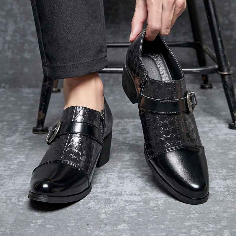 New Casual Shoes Fashionable Snakeskin Cuban Leather Shoes For Men