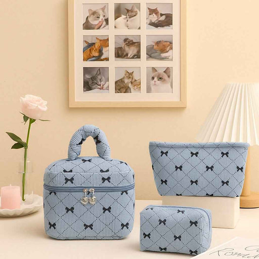 New Corduroy Bow-knot Home Fashion Large-capacity Makeup Bag