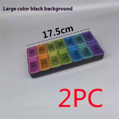 Big Small Size 14 Grid Week Pill Box Morning And Evening Color Week Pill Box Printing Russian English