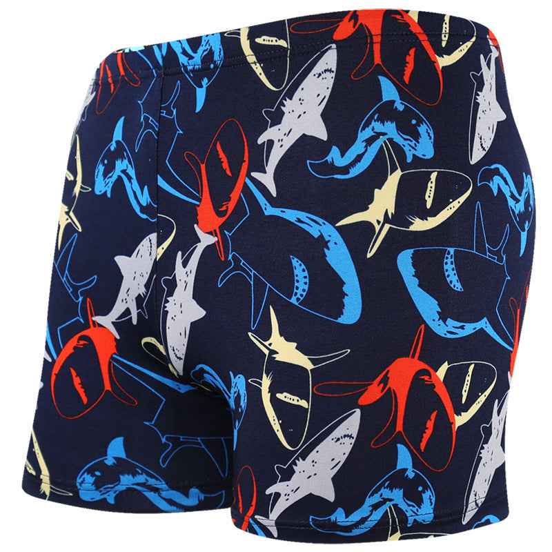 Printed Adult Swimming Trunks Men's Plus Size Boxer Beach Shorts