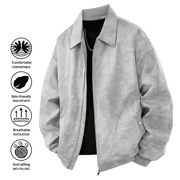 Mens American-style Jacket Lapel Coat Loose-fitting