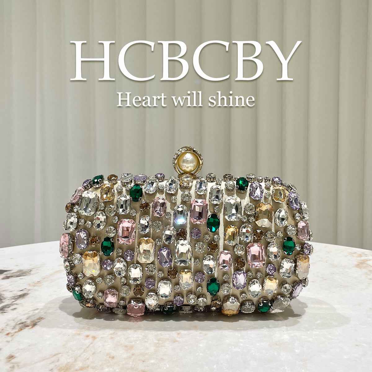 Womens Luxurious Gold-colored Clutch With Dazzling Rhinestone Accents