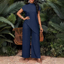 Women's Fashionable Casual Loose Asymmetrical Top Set