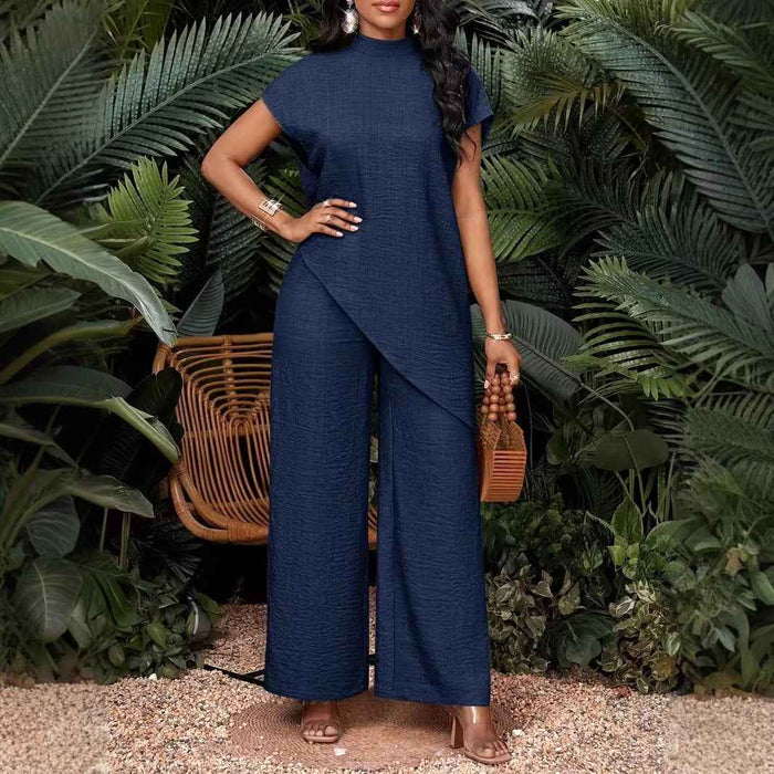 Women's Fashionable Casual Loose Asymmetrical Top Set