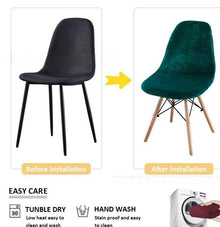 Velvet Solid Color Shell Eames Chair Cover