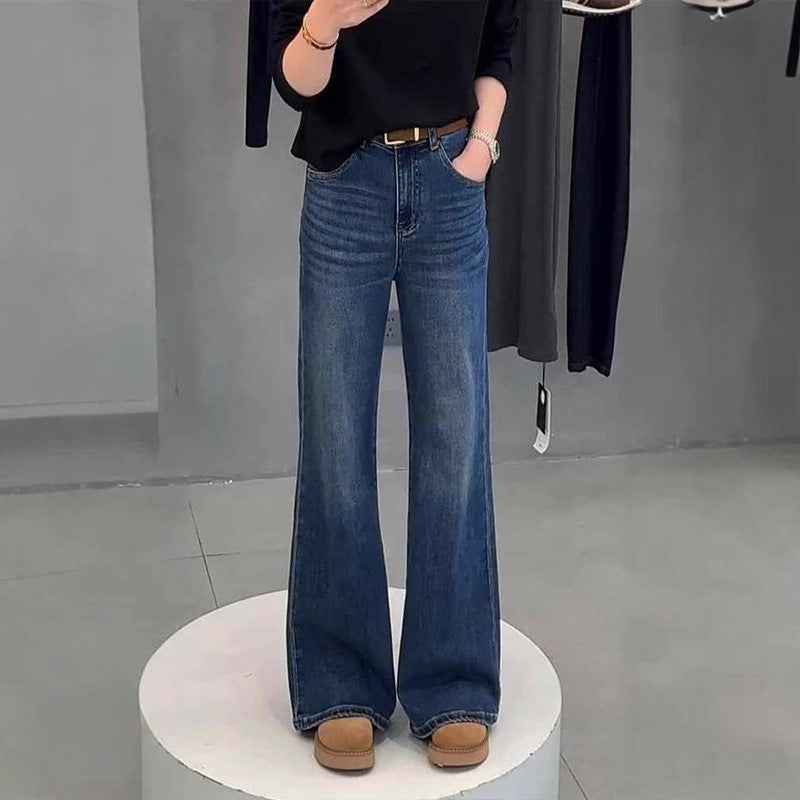Black Flared Casual Jeans For Women