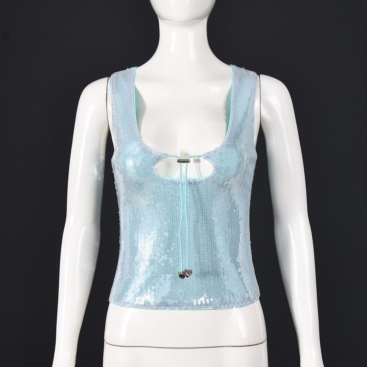 Beaded T-Shirt Sexy Sleeveless Hollow-Out Slim-Fit Figure-Hugging Tie-Up Top For Women by Mirlaine Univers Beaded T-Shirt Sexy Sleeveless Hollow-Out Slim-Fit Figure-Hugging Tie-Up Top For Women Mirlaine Univers beaded-t-shirt-sexy-sleeveless-hollow-out-slim-fit-figure-hugging-tie-up-top-for-women 0 Beaded T-Shirt Sexy Sleeveless Hollow-Out Slim-Fit Figure-Hugging Tie-Up Top For Women Mirlaine Univers Beaded T-Shirt Sexy Sleeveless Hollow-Out Slim-Fit Figure-Hugging Tie-Up Top For Women