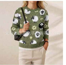 Hot-selling Crew-neck Color-block Loose-fitting Fashionable Pullover Knit Sweater