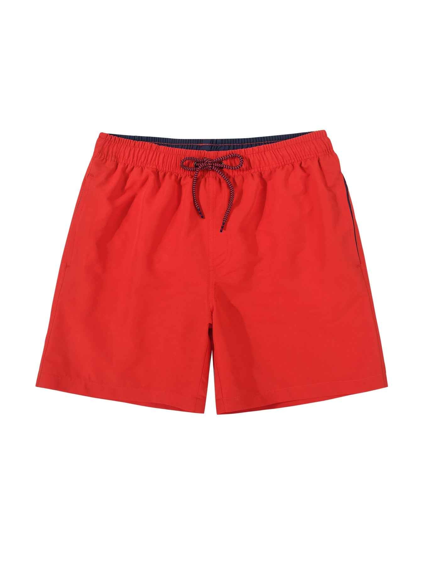 Solid Color Lined Men Swim Trunkscomfortable No Awkward Bulges Relaxed Fit And Quick Drying