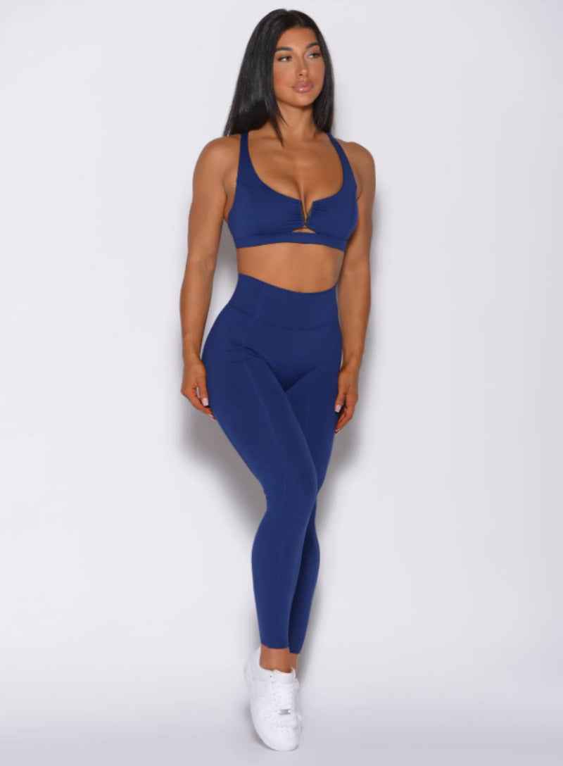 Double-cross Strap Push-up Top And High-waisted Legging-style Fitness Pants